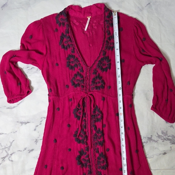 Free People Pink Fable Embroidered Festival Midi Dress - Picture 5 of 9